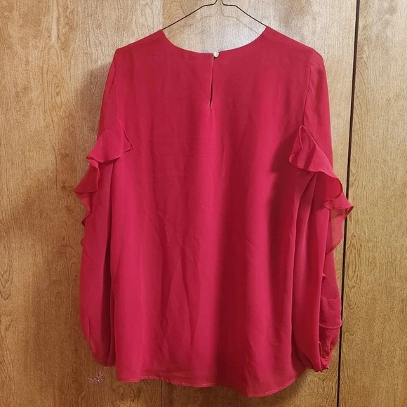 Calvin Klein Ruffled Long-Sleeve Top - Picture 5 of 12